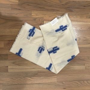 Cream and blue pashmina with tags